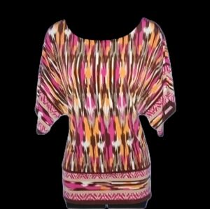 Michael Kors Pink Tribal Blouse